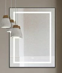 Зеркало BelBagno SPC-KRAFT-685-885-TCH-WARM 68,5*88,5 черное с Led-подсветкой сенсорный выключатель подогрев