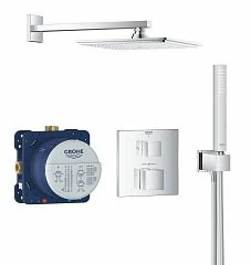 Душевой комплект Grohe Grohtherm Cube 34741000 с термостатом скрытый монтаж хром