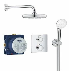 Душевой комплект Grohe Grohtherm Tempesta 34729000 с термостатом скрытый монтаж хром