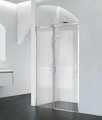 Душевая дверь в нишу BelBagno ACQUA-BF-1-100-C-Cr 100*198 L/R профиль хром с поддоном 100*80*3 белый матовый