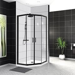 Душевой уголок BelBagno UNO-195-P-2-90-C-NERO 90*90*195 без поддона