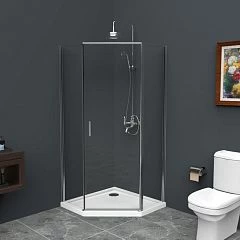 Душевой уголок BelBagno UNO-195-P-1-90-C-Cr 90*90*210 L/R (с поддоном TRAY-A-P-15-W 90*90*15 без сифона)