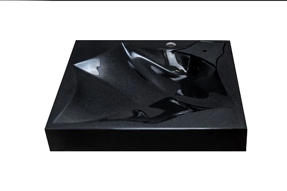 Раковина Stella Polar Элиза 60*50 черный металлик для установки над стиральной машиной