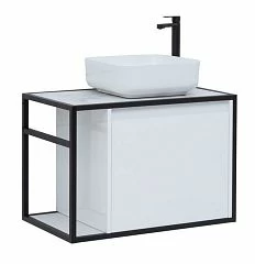 Тумба с раковиной Aquanet Nova Lite Loft 75 белый глянец R