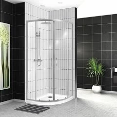 Душевой уголок BelBagno UNO-195-RH-2-100/80-C-Cr 100*80*210 R с поддоном TRAY-A-RH-100/80-550-15-W-R