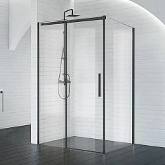 Душевой уголок BelBagno Acqua AH-1-130/90-C-NERO 130*90*195 профиль черный матовый без поддона