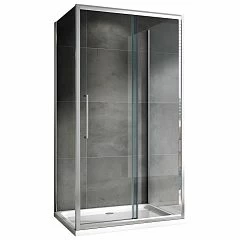 Душевой уголок ABBER Schwarzer Diamant П-образный AG30160H-S50-S50 160*50*195 L/R без поддона