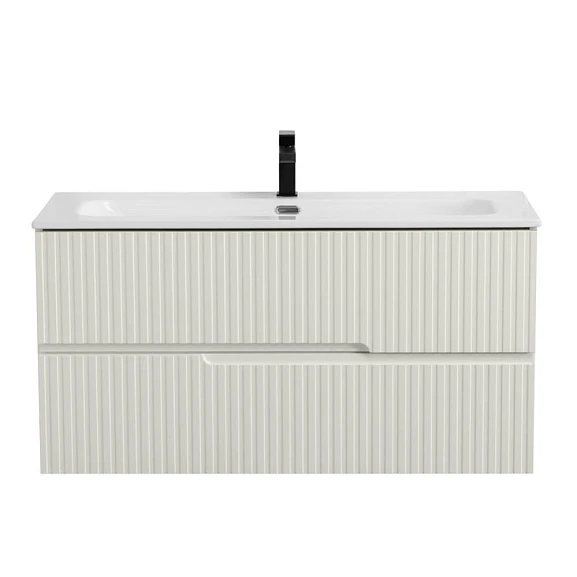 Тумба под раковину Cezares DUET-N 100 Альпака Брашированная с двумя ящиками