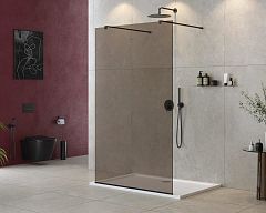 Душевая перегородка Cezares Liberta LIBERTA-L-2-120-120-BR-NERO Walk-in 120*120*195 L/R с возможностью двустороннего входа без поддона