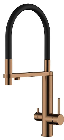 Смеситель Knotlor Infinity SS-15/RB для кухни с функцией подключения фильтра бронза/черный