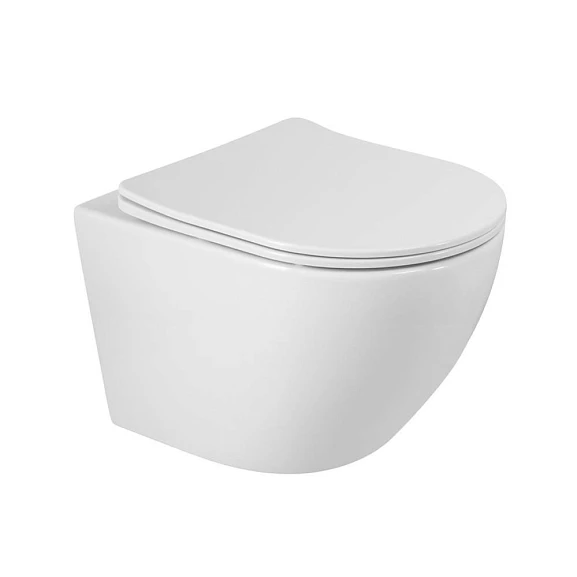 Подвесной унитаз BelBagno Sfera-R BB046CHR/SC 35,5*49 безободковый с крышкой-сиденьем микролифт