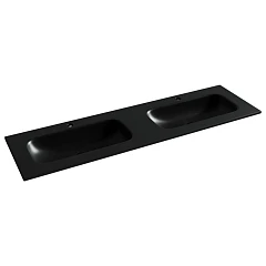 Встраиваемая раковина Ceramicanova Grace 161*45,7 с двумя чашами и отверстиями под смеситель черная матовая Встраиваемая раковина Ceramicanova Grace 161*45,7 с двумя чашами и отверстиями под смеситель черная матовая