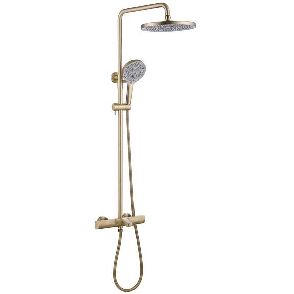 Душевая стойка ABBER Thermostat AF8516GL с термостатом и изливом, матовое золото 