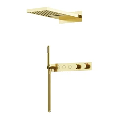 Душевой комплект Sancos Linn SC9023BG с термостатом скрытый монтаж брашированное золото Душевой комплект Sancos Linn SC9023BG с термостатом скрытый монтаж брашированное золото