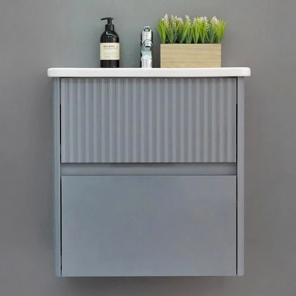 Тумба под раковину Alavann Wave 60 голубой деним