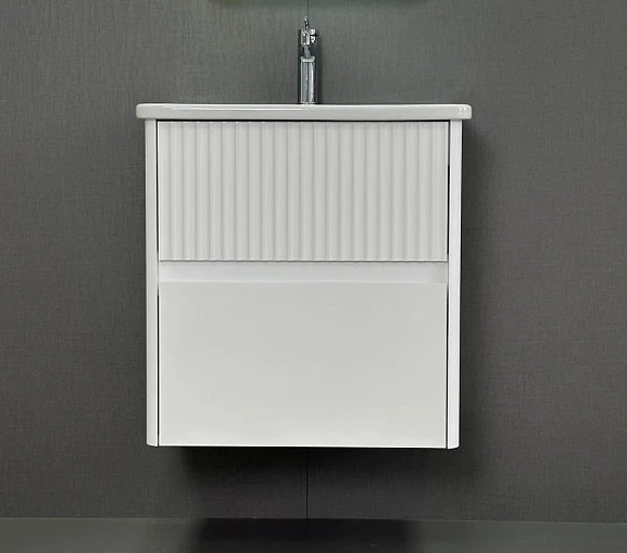 Тумба под раковину Alavann Wave 60 белый глянец