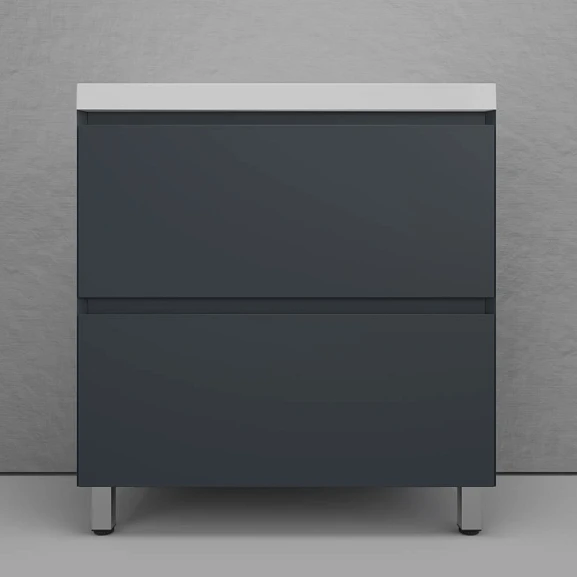 Тумба с раковиной Style Line Манхэттен 80 напольная графит