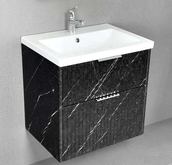 Тумба с раковиной Alavann Anna 60 черный мрамор (раковина Como 60)