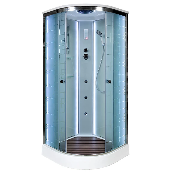 Душевая кабина AvaCan EM1580 80х80х220 с LED-подсветкой и гидромассажем