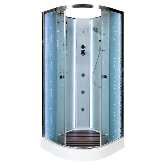 Душевая кабина AvaCan EM1590N 90х90х210 с LED-подсветкой и гидромассажем без крыши