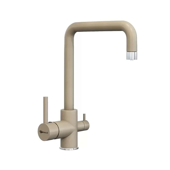 Смеситель Uperwood UPD-004-04 для кухни с функцией подключения фильтра бежевый/хром