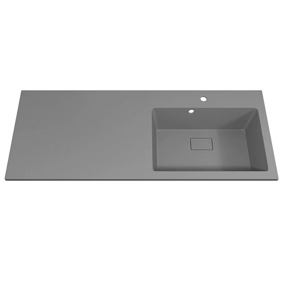 Полувстраиваемая раковина Uperwood Cosmos Quartz 120*48 R для установки над стиральной машиной, серый шелк