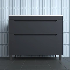 Тумба с раковиной Style Line Остин 100 напольная графит Тумба с раковиной Style Line Остин 100 напольная графит