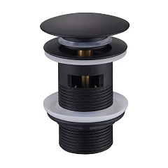 Донный клапан Raglo R600.03.06 1 1/4 с переливом черный матовый