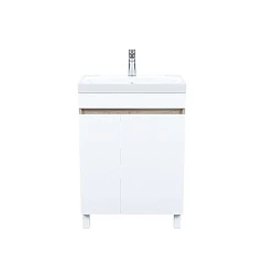 Тумба с раковиной Iddis Zodiac 60 белая/под дерево напольная