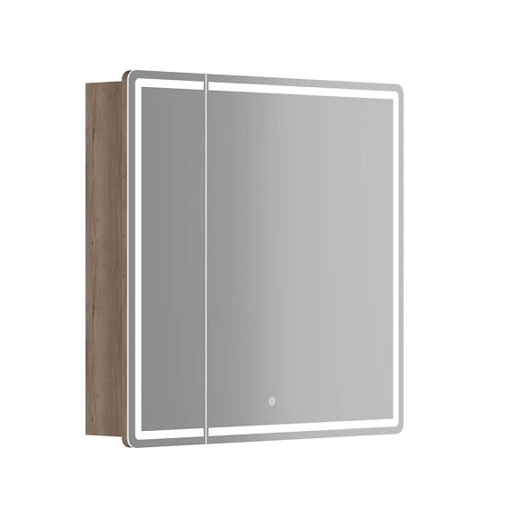 Зеркало-шкаф Sancos Mirror 79*74 с Led подсветкой дуб галифакс натуральный