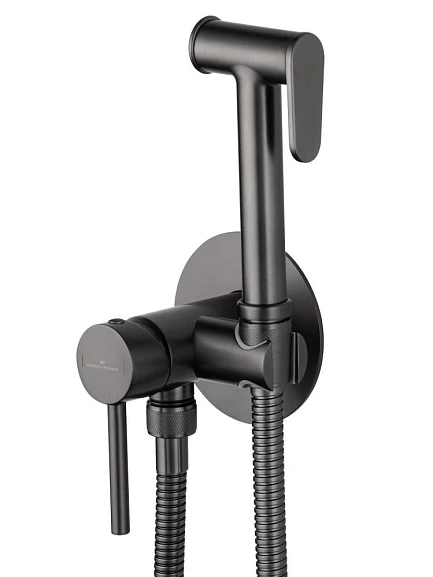 Смеситель с гигиеническим душем WONZON & WOGHAND темный графит