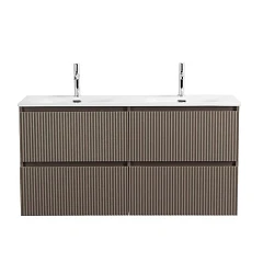 Тумба с раковиной BelBagno Uno 120 бежевая матовая с четырьмя ящиками