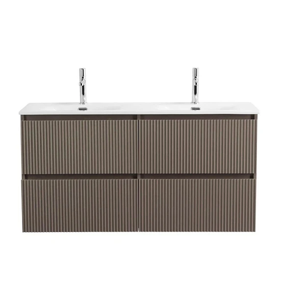 Тумба с раковиной BelBagno Uno 120 бежевая матовая с четырьмя ящиками