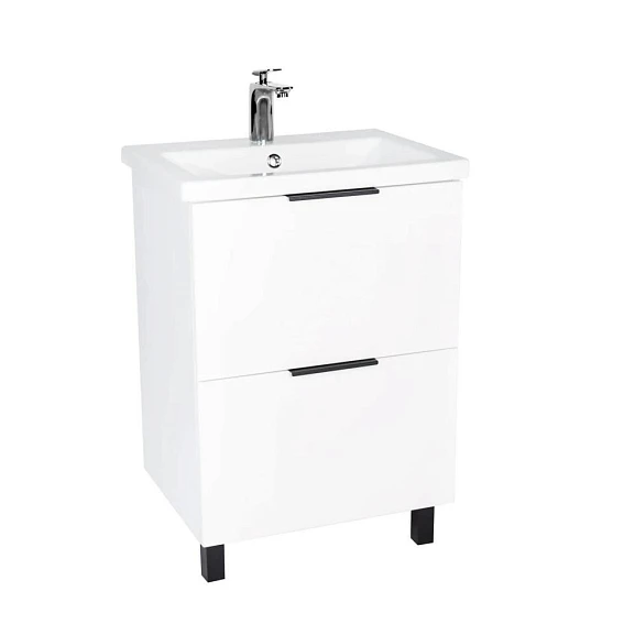 Тумба с раковиной Viant Берлин VBER60MDBEL-T2Y 60 напольная белая (раковина Moduo 60)
