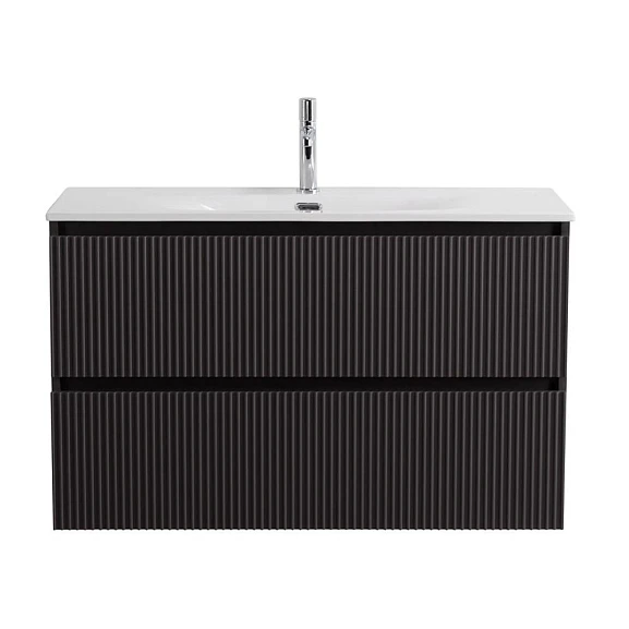 Тумба с раковиной BelBagno Uno 120 темно-серая матовая с двумя ящиками