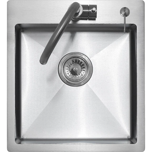 Кухонная мойка Melana ProfLine 44*48,5 врезная прямоугольная сатин с дозатором