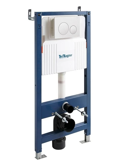 Система инсталляции для унитазов BelBagno BB-101-M-BC клавиша смыва BB-17C-BL белый глянец