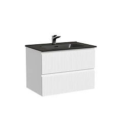 Тумба с раковиной Sancos Snob T 70 Bianco (раковина Element CN7007MB черная матовая)
