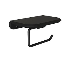 Держатель туалетной бумаги Knotlor Space PH103BL с полкой черный матовый