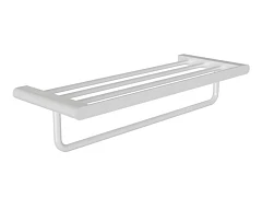 Полка для полотенец Knotlor Bliss TR102WY с держателем белая матовая