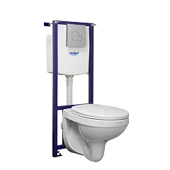 Комплект инсталляции Santeri Альфа комфорт (унитаз с крышкой-сиденьем микролифт + система инсталляции с хромированной клавишей смыва)