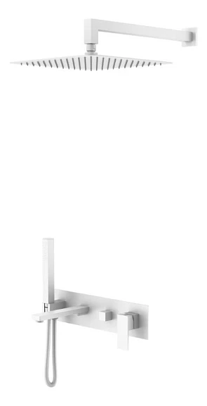 Душевой комплект Boheme Qubic 474-MW белый матовый