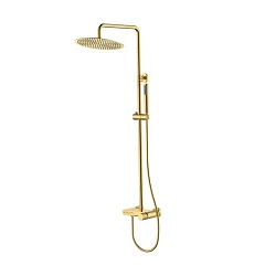 Душевая стойка Boheme Stick 128-GG.4 с изливом золото, ручка Spirale