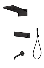 Душевой комплект Boheme Fusion 130-2-B с изливом черный матовый