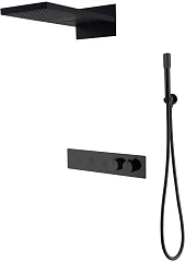 Душевой комплект Boheme Fusion 131-B с термостатом черный матовый