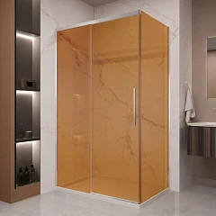 Душевой уголок Vincea Stella 120*90 профиль хром стекло янтарь без поддона