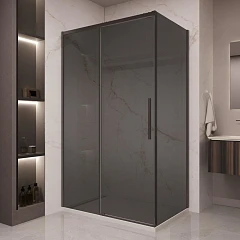 Душевой уголок Vincea Stella 120*90 профиль черный матовый стекло тонированное без поддона