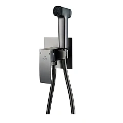Гигиенический душ со смесителем Rose скрытый монтаж вороненая сталь