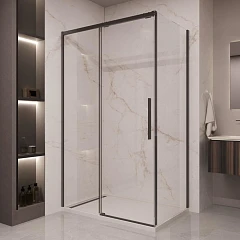 Душевой уголок Vincea Stella 160*90 профиль черный матовый без поддона