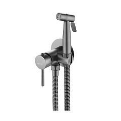 Гигиенический душ со смесителем Shevanik S147T скрытый монтаж вороненая сталь